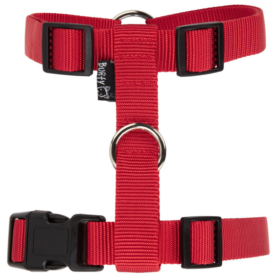 (Large, Red) Bunty Adjustable Nylon Dog Puppy Fabric Harness Vest Anti Non Pull Lead Leash