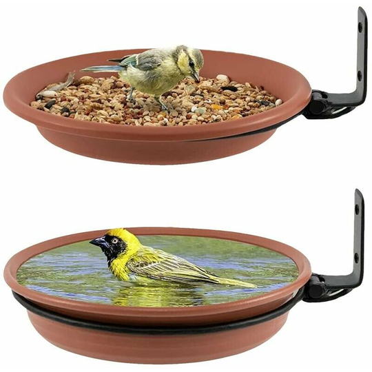 Bird Feeder Freestanding Outdoor Bird Feeder Wild Bath Hanging Bathtub Bird Feeder Garden Decoration Kit for Attracting Wild Birds (2 Bird Bathers)