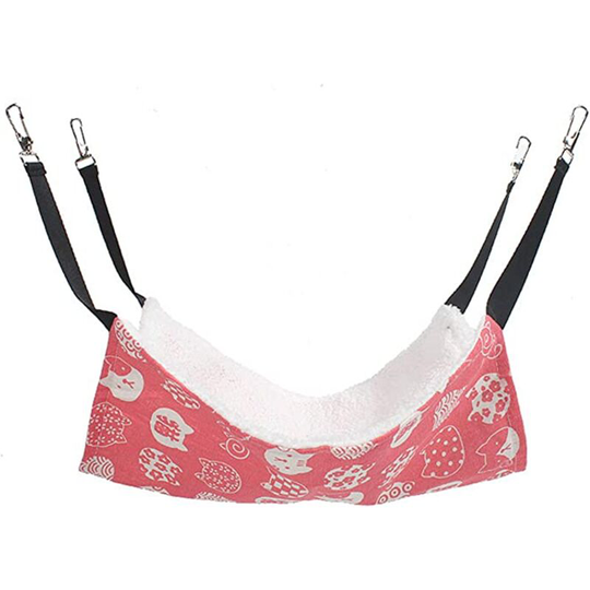 Hammock for cat, ferret, rat, rabbit, small dog or other pets - Cat swing (Red, 27 x 27 cm)