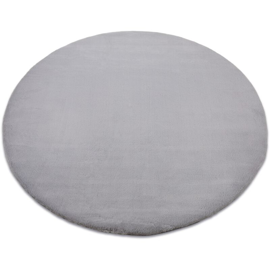 Carpet bunny circle silver imitation of rabbit fur gray round 140 cm