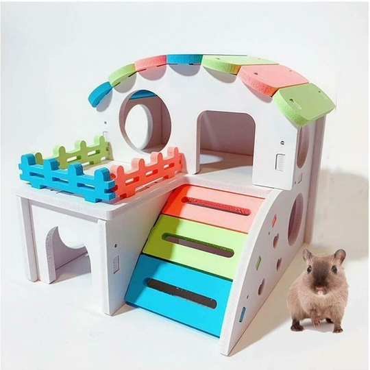 Toys; hidden wooden hamster house exercise that will chew on hamsters, mice, mice, ghouls and; other pets