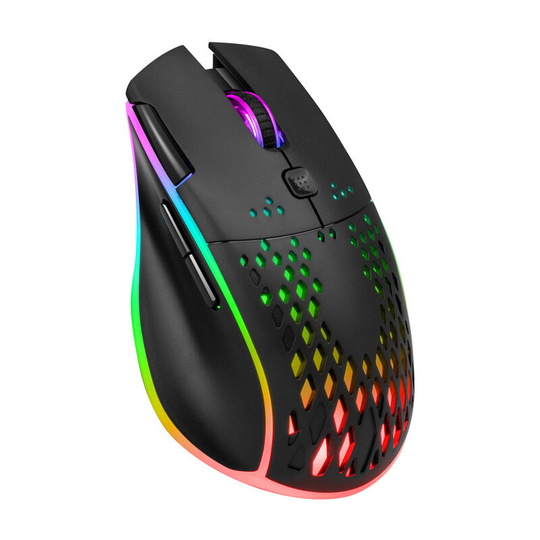 Wireless Rechargeable Honeycomb Gaming Mouse with rgb Light/Silent Click/Adjustable dpi, Optical Gaming Mouse for Laptop Computer