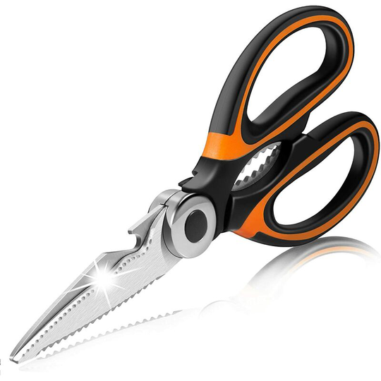 Heavy Duty Kitchen Scissors, New Professional Sharp Multi-Purpose Stainless Steel Kitchen Scissors with Blade Cover for Chicken, Fish, Meat,