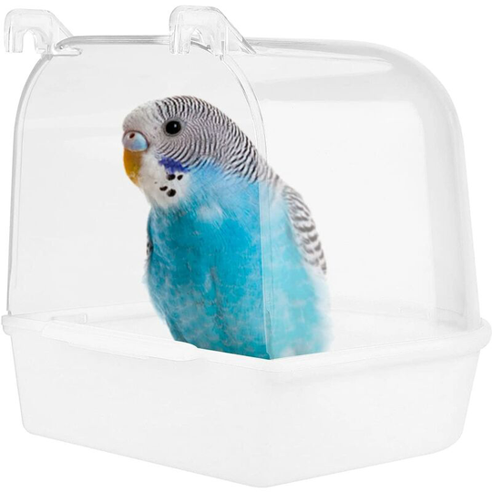 Bird Bath, Hanging Bathtub Bird Cage Supplies with Hooks, Bird Baths Cage Water Tub Small Bird Feeder Box, Canary, Budgies, 13X14X13cm