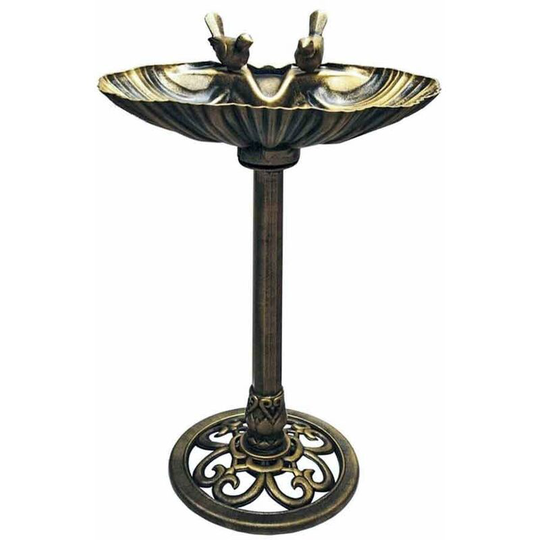 Clam Style Bronze Bird Bath