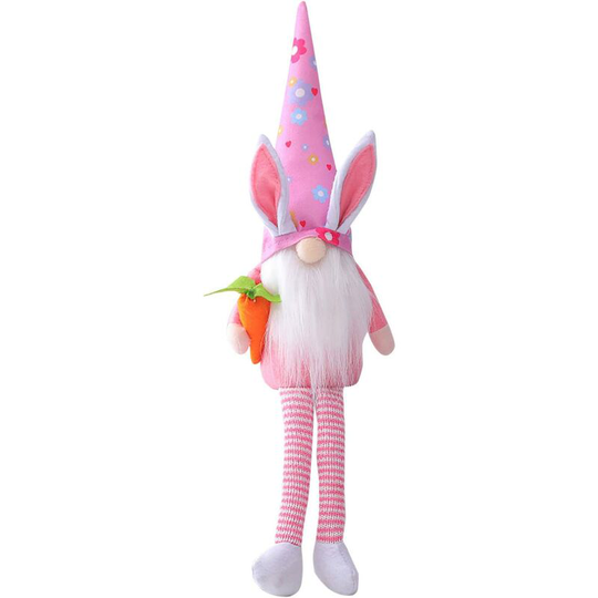 Easter elf decoration, faceless doll Easter decoration, dwarf carrot rabbit faceless doll, long legs, plush toys, doll ornaments, desk decoration