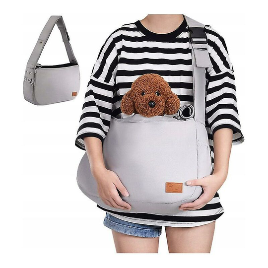 Thsinde Shoulder Bag With Padded Shoulder Strap Adjustable For Dogs And Cats, Shoulder Bag With Adjustable Cushions, For Cats, Dogs And Puppy Gray