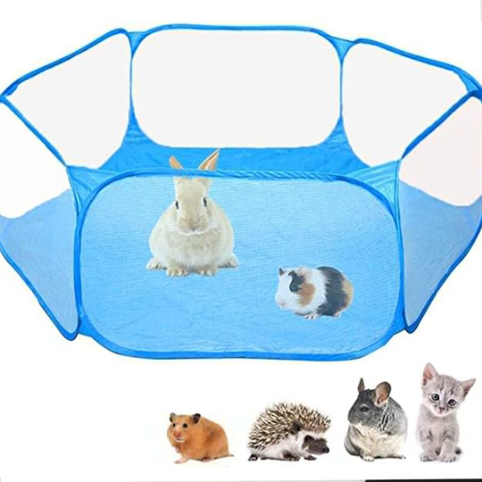Perle Rare - Small Animal Cage Tent, Clear Barrier for Pet Playpen Exercise, Portable Garden Fence for Guinea Pig, Rabbits, Chinchillas and