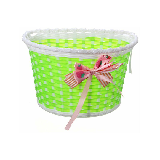 Kid's Bike Basket, Cute Bike Handlebar Basket with Bow Tie for Kids Girls Boys
