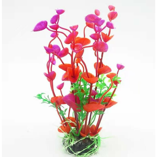 Large Artificial Aquarium Plant, Plastic Artificial Aquatic Plant, Decorative Plant for Aquarium, Fish Decorations, Ceramic Base