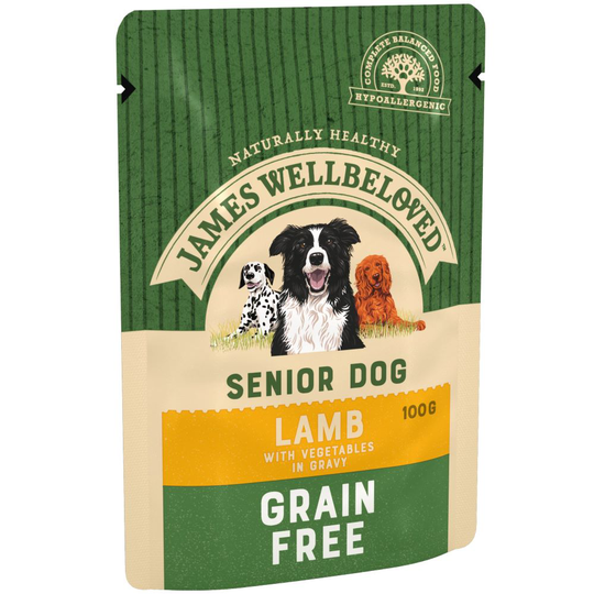 James Wellbeloved Senior Grain Free Pouches - Lamb with Vegetables - 12 x 100g