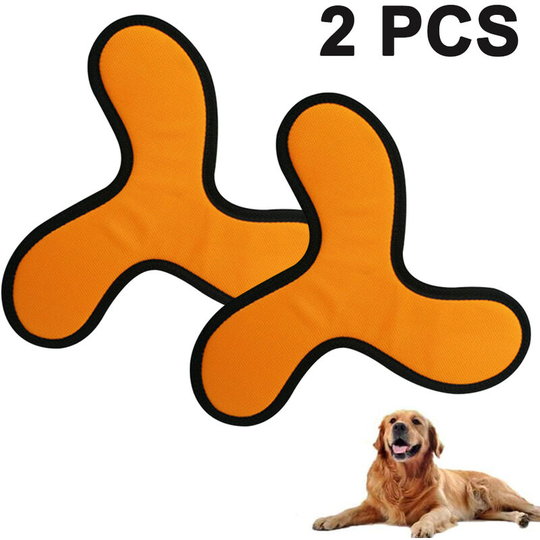 Dog Frisbee Toy, 2PCS Oxford Fabric Triangle Bite Resistant Frisbee Toy Pet Orange Training Fly Disc Throwing Toy for Small Medium Dogs, yellow