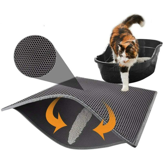 Denuotop - 30 x 30 cm Double Layer Waterproof Honeycomb Cat Litter Mat.