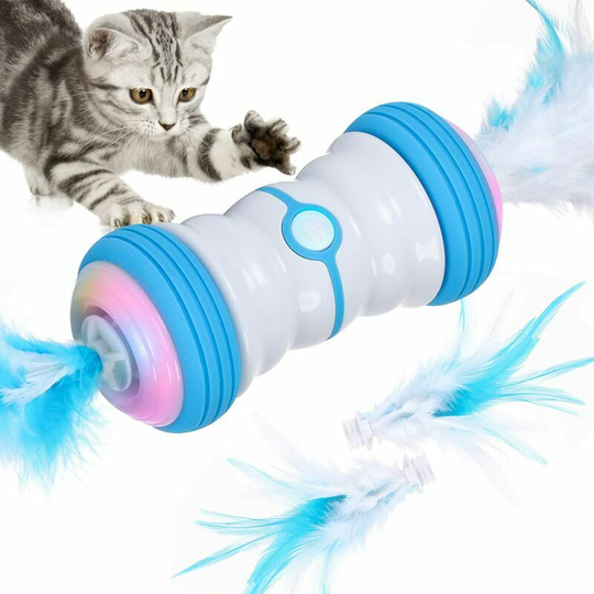 Cat Toy,2021 New Smart Toy Two Speeds, Self-Rotating and Automatic, usb Rechargeable and Colorful led Lights
