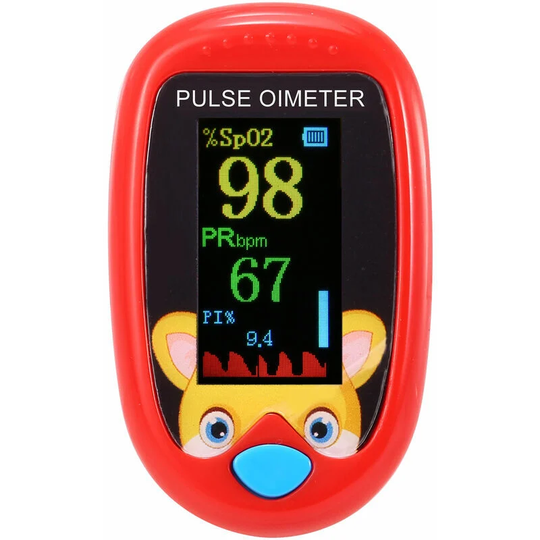 Pulse Oximeter for Children Fingertrip Mini SpO2 Monitor Oxygen Saturation Monitor Heart Rate Monitor 5s Meter Fast Reading,red