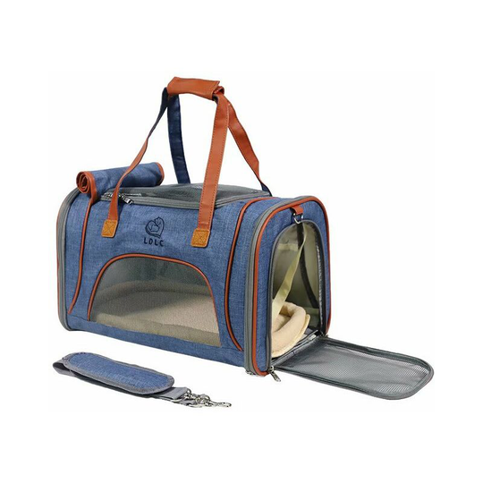 Perle Raregb - Blue Pet Foldable Shoulder Bag Transport Cat Puppies Expandable Backpack For Dog Small Animal With Breathable Filet, Spacious,