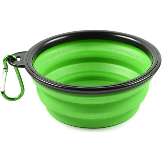 Collapsible Silicone Bowl for Dogs and Cats - Green - 350 ml