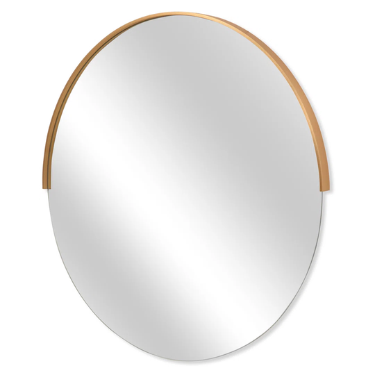 Metal Framed Wall Mounted Accent Mirror in Beige/White
