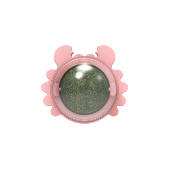 Stay Crab Cat Mint Catnip Toys Rotating Catnip Ball Molars Teeth Cleaning Cat (Pink)