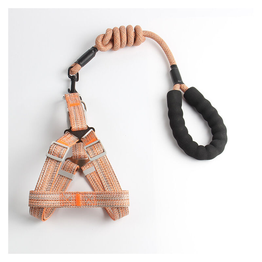 Pet Leash, Chest Harness for Dogs, Round Rope Chest Harness for Small and Medium Dogs (Orange, 1cm)