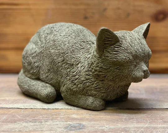 Bronwyn Stone Garden Small Sleeping Cat Kitten Memorial Statue Gift Ornament