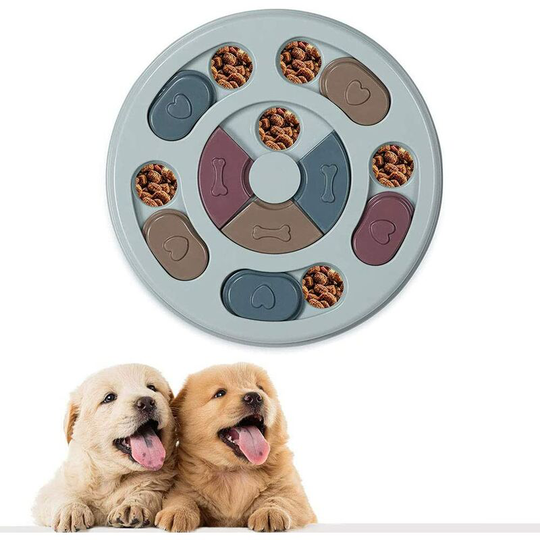 Dog Puzzle Toys Slow Puzzle Feeder with Non-Slip, Dog Treat Puzzle Feeder Slow Puzzle Games to Improve Puppy iq (Blue) - Langray