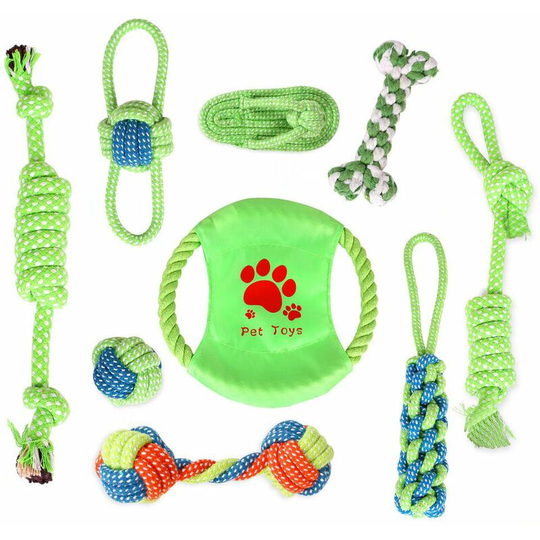 Lot of 9 Tricot toys with Pet Rope Chew Toy toys dog puppy cotton strings with