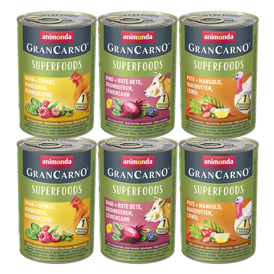 Animonda GranCarno Superfoods Adult Mixed Pack - 6 x 400g