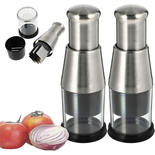 Pressed Garlic Chopper, Onion and Garlic Chopper, Mini Multifunctional Manual Chopper, Stainless Steel, for Mincing Garlic, Mincing Peppers and