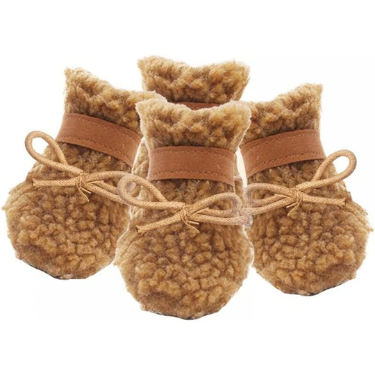 Dog Boots, Dog Shoes, 4pcs Dog Snow Boots, Warm Winter Shoes with Adjustable Strap for Pets