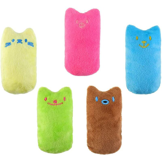 Catnip Plush Toy, Catnip Toys for Cats, Interactive Chew and Teeth Cleaner Catnip Indoor Cat Toys for Kitten Cat (5 Pieces)
