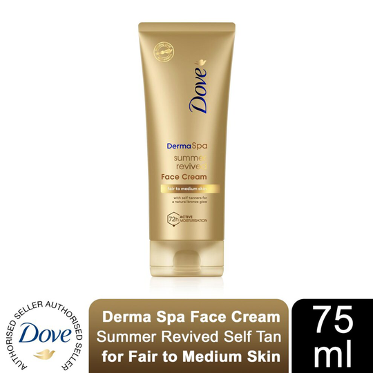 Dove Derma Spa Face Cream Self Tan for Medium to Dark Skin, 75ml