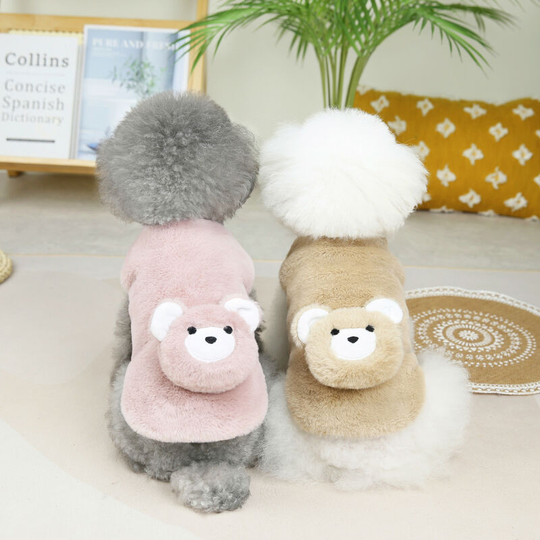 2 pcs vest hug bear dog clothing warm autumn and winter cat dog clothing pet clothing 37 * 25 * 26cm