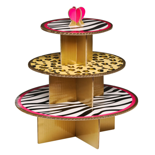 3 Tier Diva Print Cupcake Muffin Food Cake Stand Birthday Decoration Tea Party