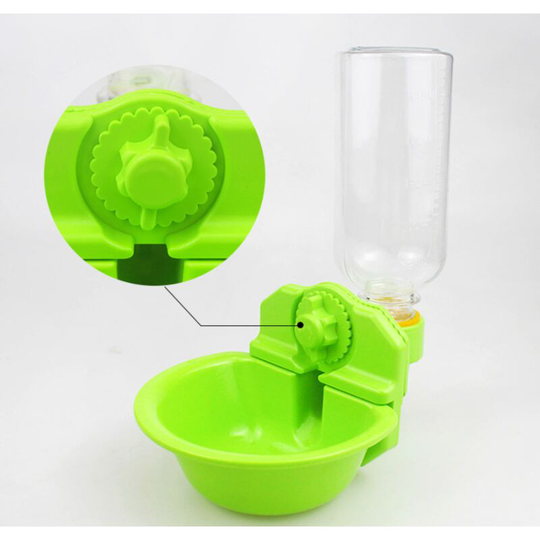 Cat Dringer Small Dog Teddy Pet Dringer Hanging Kettle Hanging Bowl Suspended Cage Bassin Dog Cage Bowl-Green, Small Size