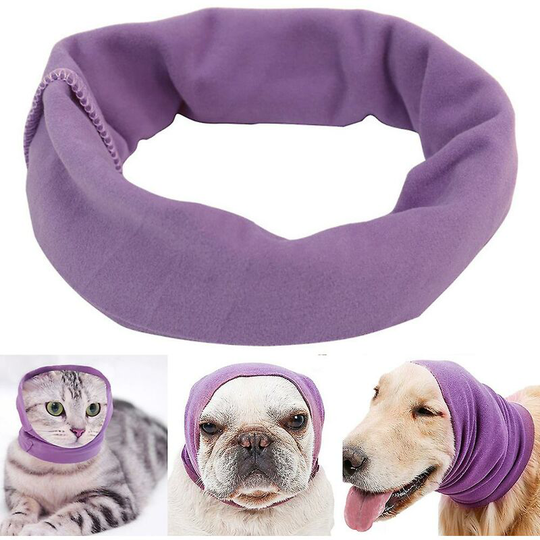 Silent Dog Ear Muffs for Ear Protection, Calming Earmuffs for Dogs/Cats - Hood for Anxiety Relief/Warm (L)