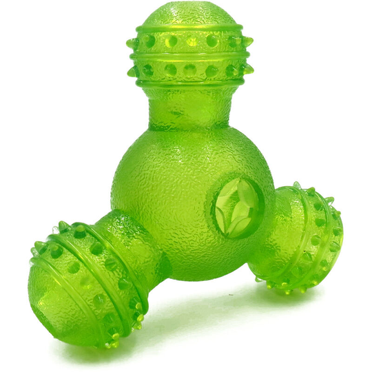 Dog Treat Toy, Rubber Dog Chew Ball Clean Teeth Non-Toxic Bite Resistant Toy, Balls for Dogs, for Medium Dog Hunting and Playing (Green)