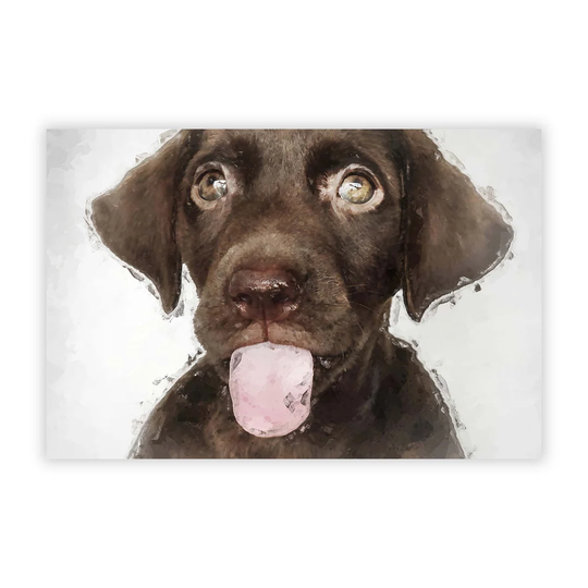 'Chocolate Labrador Puppy' - Graphic Art Print on Paper