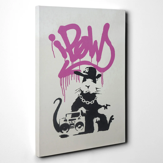 Gangsta Rat Wall Graffiti Graphic Art on Canvas