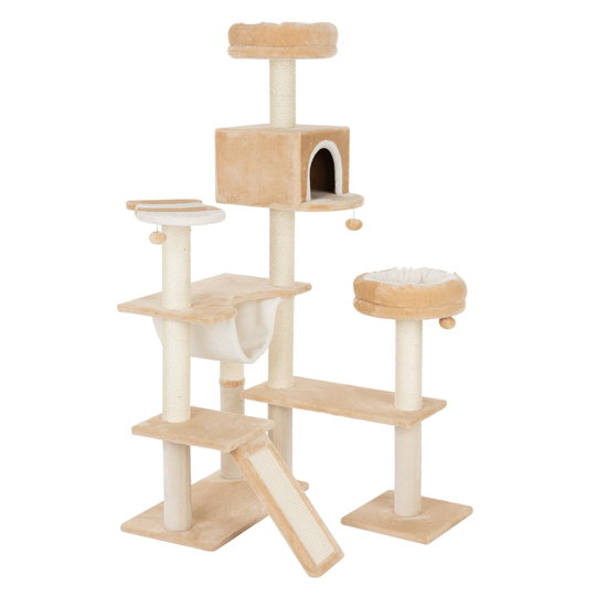 Gingerbread House Cat Tree with Ladder - Beige