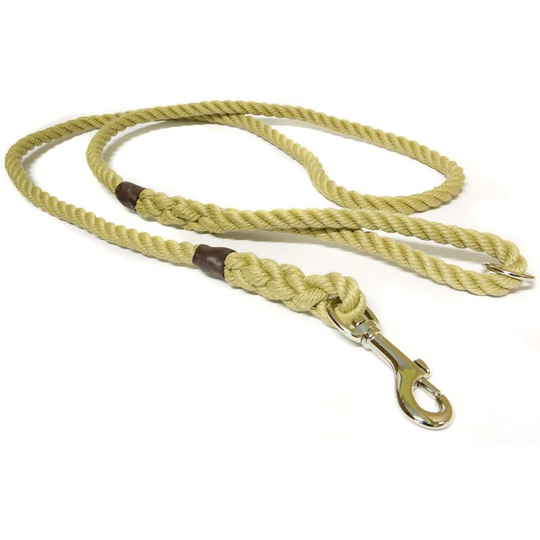 Clip & Ring Dog Lead (10mm x 170cm) (Natural) - Natural - Kjk Ropeworks