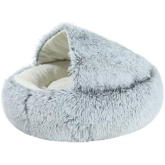 Plush Pet Basket, Donut Semi-Closed Warm Basket For Dog Cat, Domestic Cat And Dog Bed Sofa