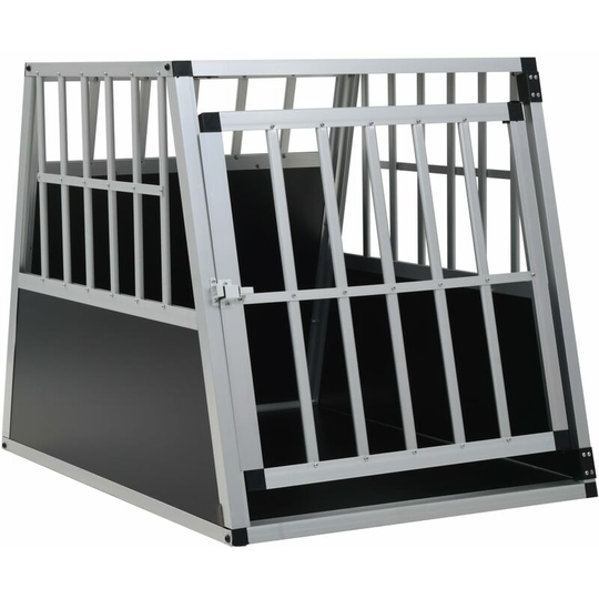 Dog Cage with Single Door 65x91x69.5 cm Vidaxl Silver