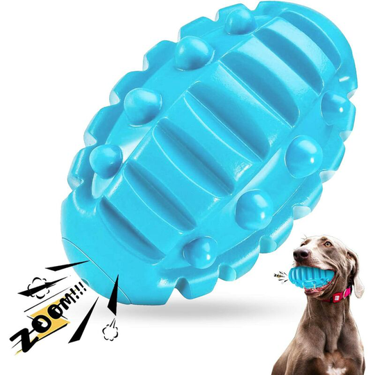 FVO - Indestructible Dog Toy, Non-Toxic Natural Rubber Squeaky Dog Toy, Sturdy Dog Toothbrush - Fun to Chew, Chase and Fetch