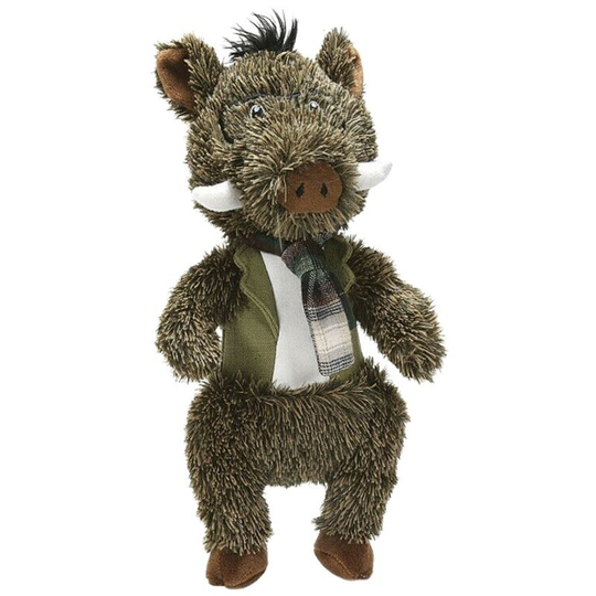 Dandy Dude Hog Plush Dog Toy (One Size) (Brown/White/Green) - Brown/White/Green - Happy Pet