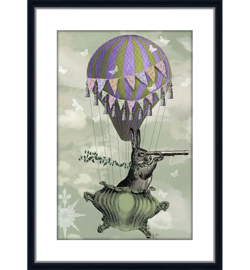 Navigating Rabbit - Picture Frame Graphic Art Print on Acrylic