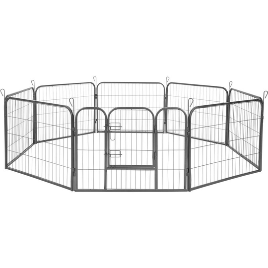 Puppy playpen 8 corners - dog pen, dog playpen, puppy pen - 60 cm - grey