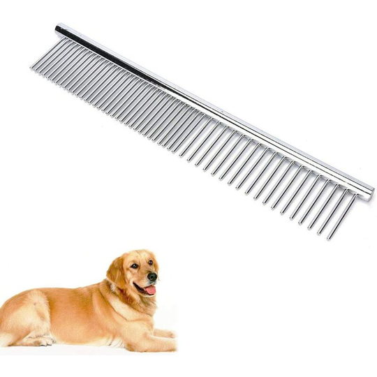 Grooming Comb, Stainless Steel Dog Comb, Pet Comb for Long Haired Dogs Grooming Tools