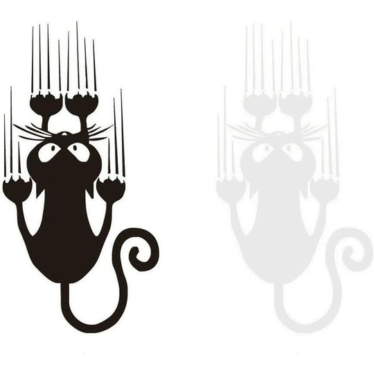 Betterlifegb - Betterlife Funny Cute Black and White Cat Car Stickers Falling with Cat's Scratches-Pack of 10 Stickers (Cat)