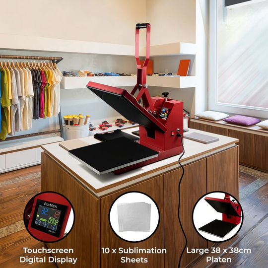 Clam Heat Press 38 x 38cm - Red